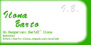 ilona barto business card